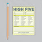High Five Nifty Note Pad (Pastel Version)
