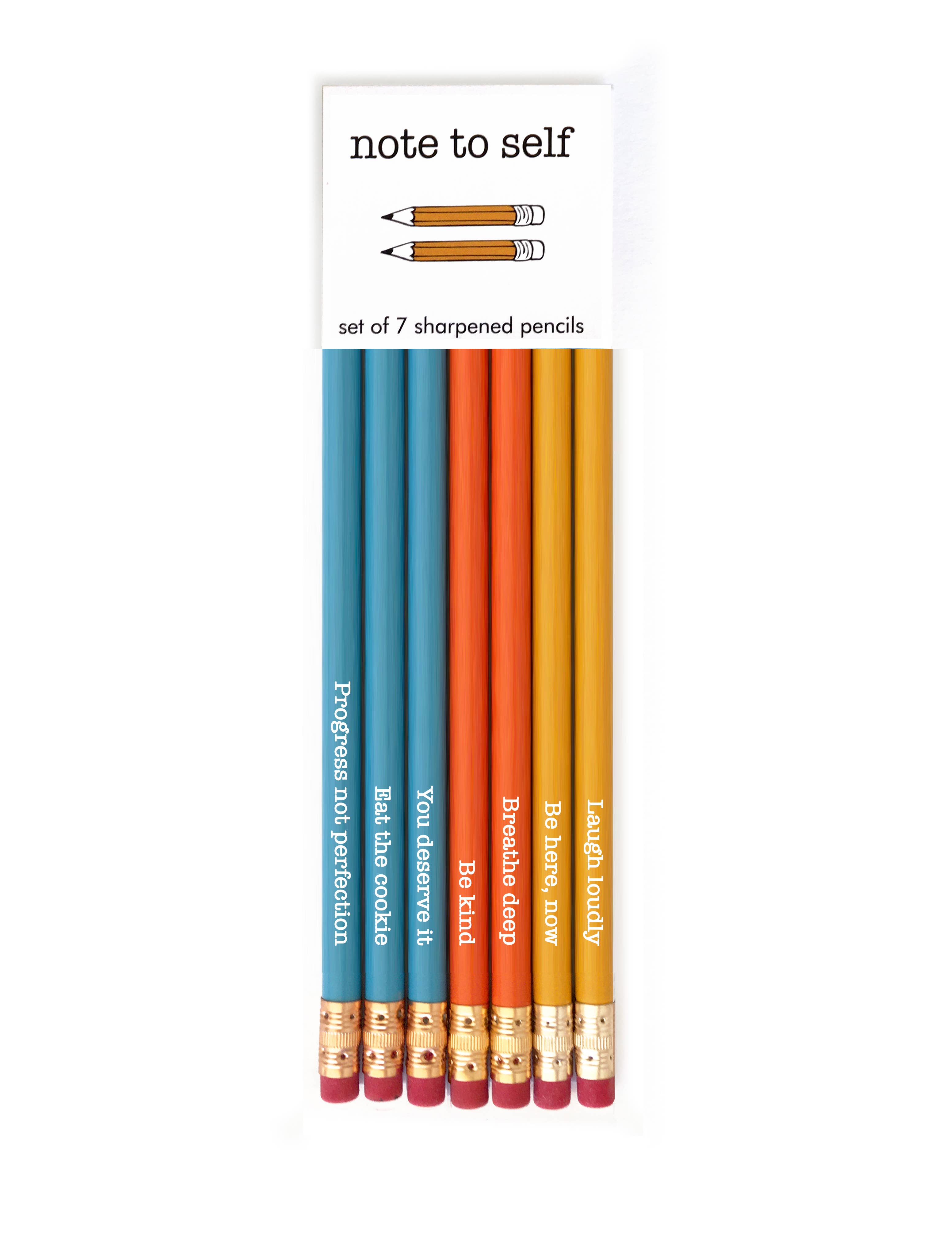 Sharpened Note Note to Self - Set of 7 Sharpened Pencils – Snark Gifts