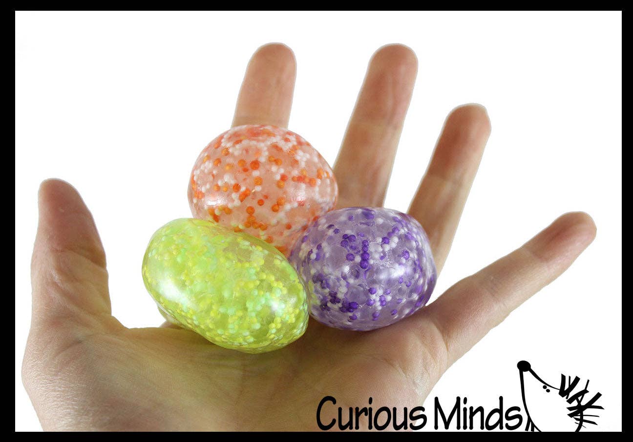 Small 1.5" Confetti Bead Ball Set with Thick Gel.  1 Set