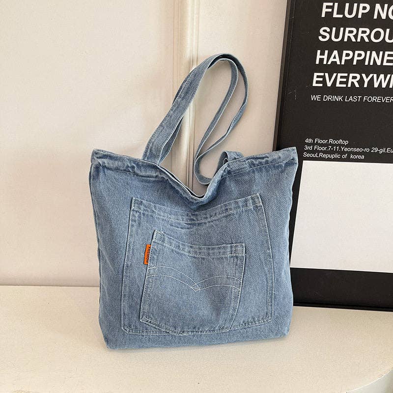 Ekartini - Women's Denim Tote Bag Large Capacity Crossbody Shopper