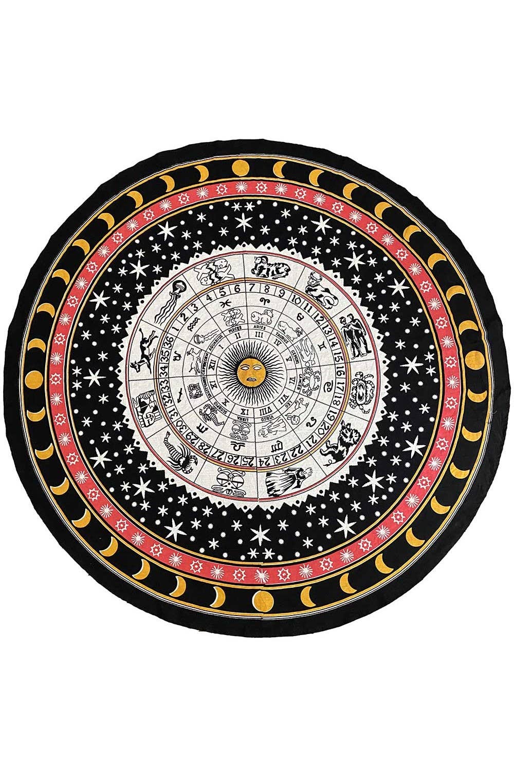 Sunshine Joy - Round Tablecloth Tapestry Zodiac Mandala