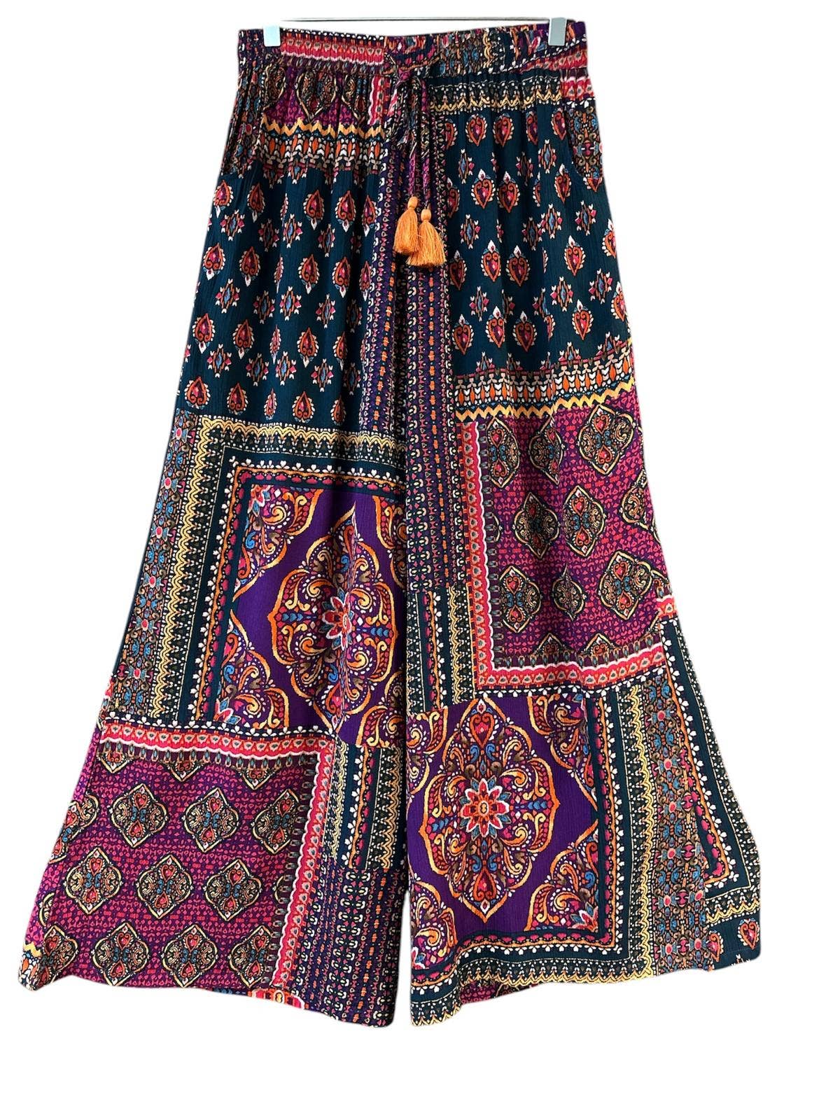 Rising International Inc - Cotton Viscose Lurex Multi Color Palazzo Pant MD45
