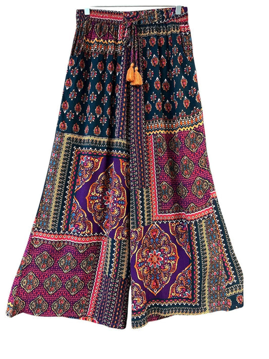 Rising International Inc - Cotton Viscose Lurex Multi Color Palazzo Pant MD45