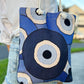Umays Boho - Woven Fabric Shoulder Bag, Evil Eye Tote Bag