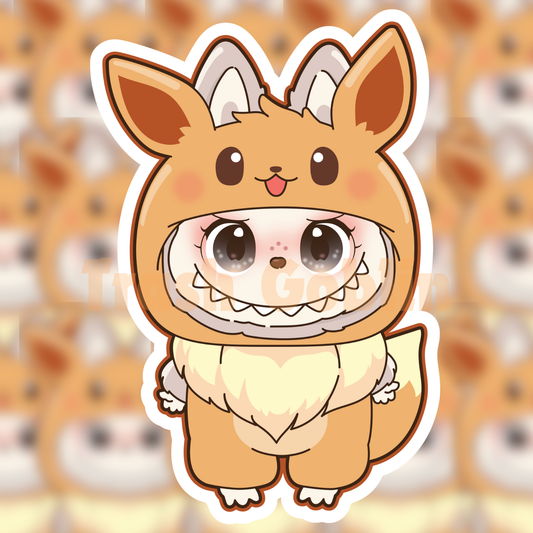 Eevee Labubu Vinyl Sticker