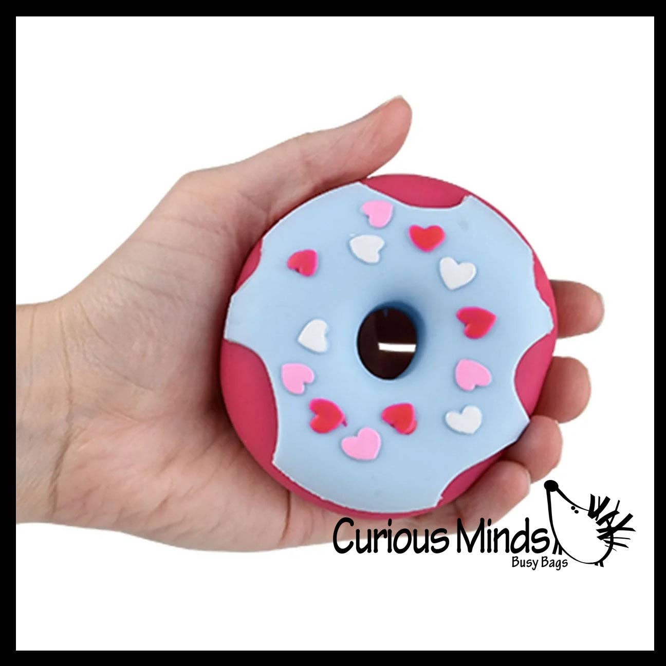 1 Donut Doughnut Soft Doh Filled Stretch Ball with Removable Frosting