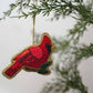 Fair Trade - Larissa Plush Cardinal Beaded Fabric Ornament - Embroidered