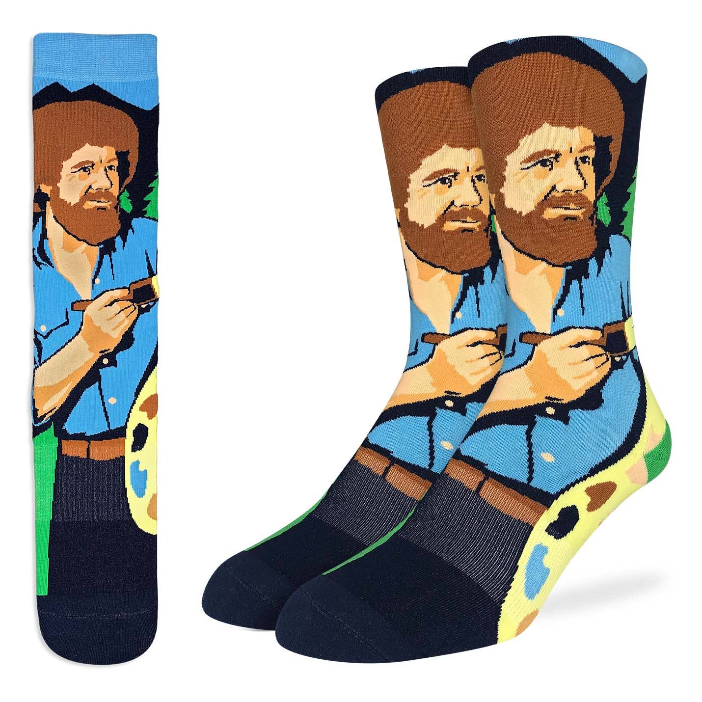 Good Luck Sock - Men's Bob Ross, Exploring Color Palettes Socks