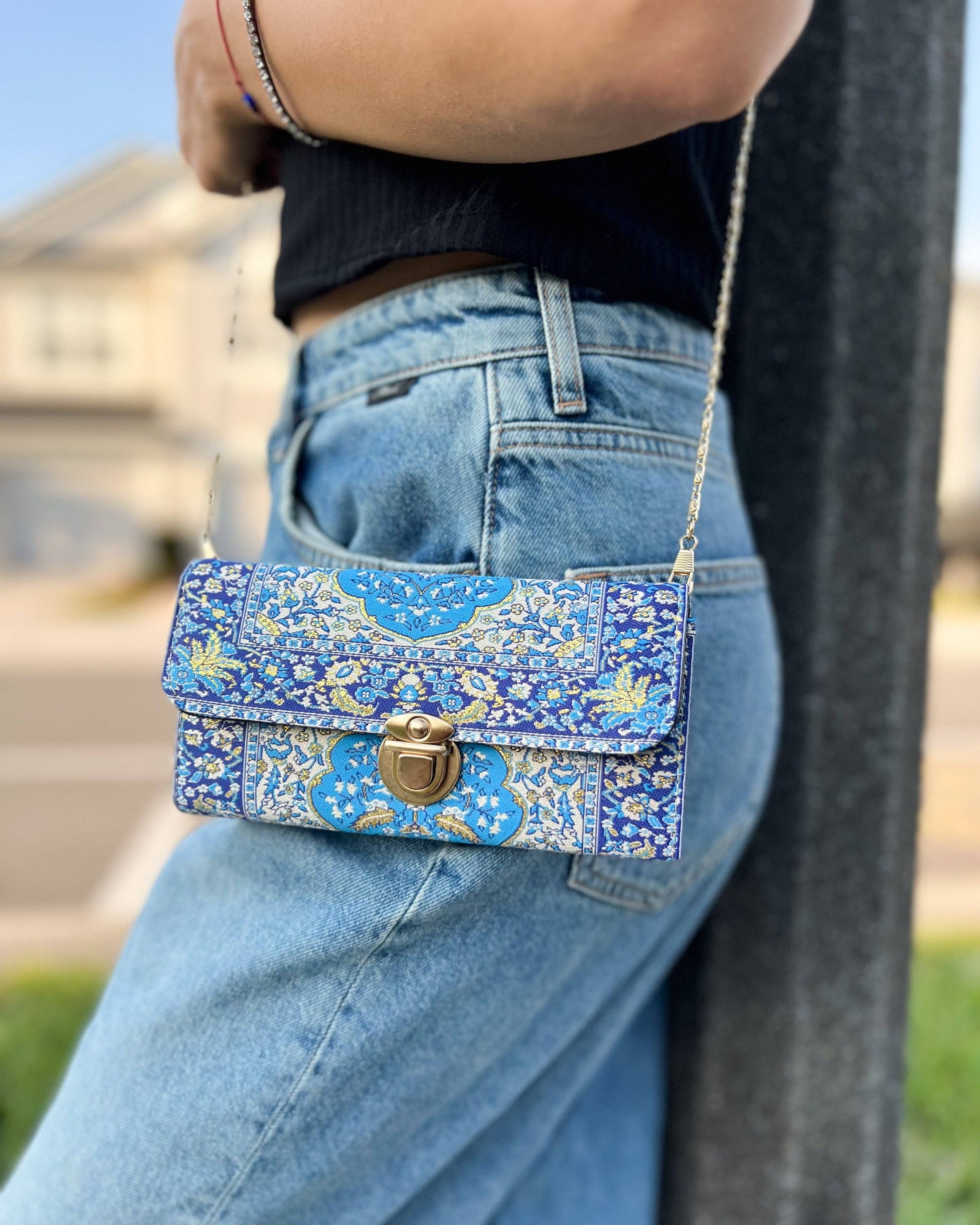 Umays Boho - Rug Design Crossbody Bag, Boho Shoulder Bag