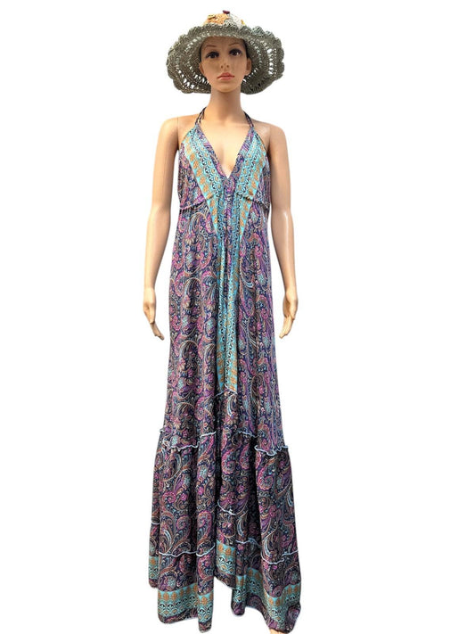 Rising International Inc - Silk Poly Multi English Long Dress MB31