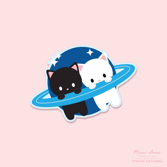 Saturn Cats Vinyl Sticker