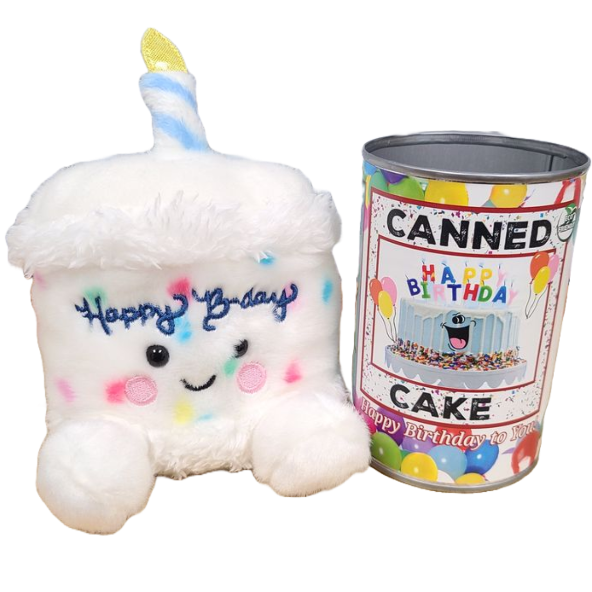 Canned Cake | Happy Birthday to You Gift | Plush B-day Cake