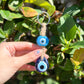 Umays Boho - Macrame Keychain with Glass Evil Eye, Boho Keychain