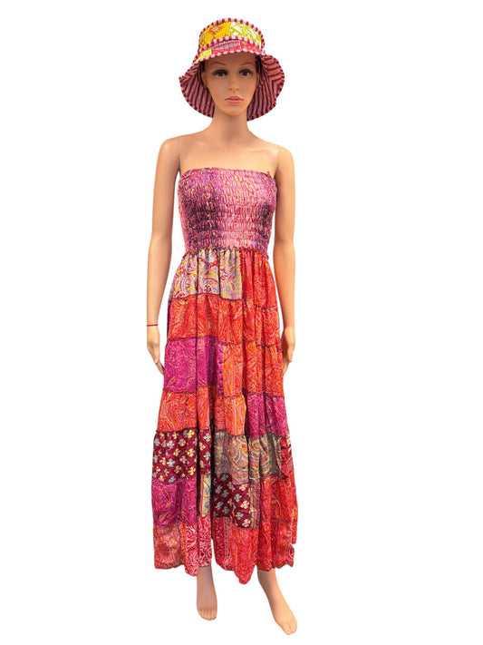 Rising International Inc - Floral Patch 8 Tier Bobin  Two in one Skirt  Dress MB41