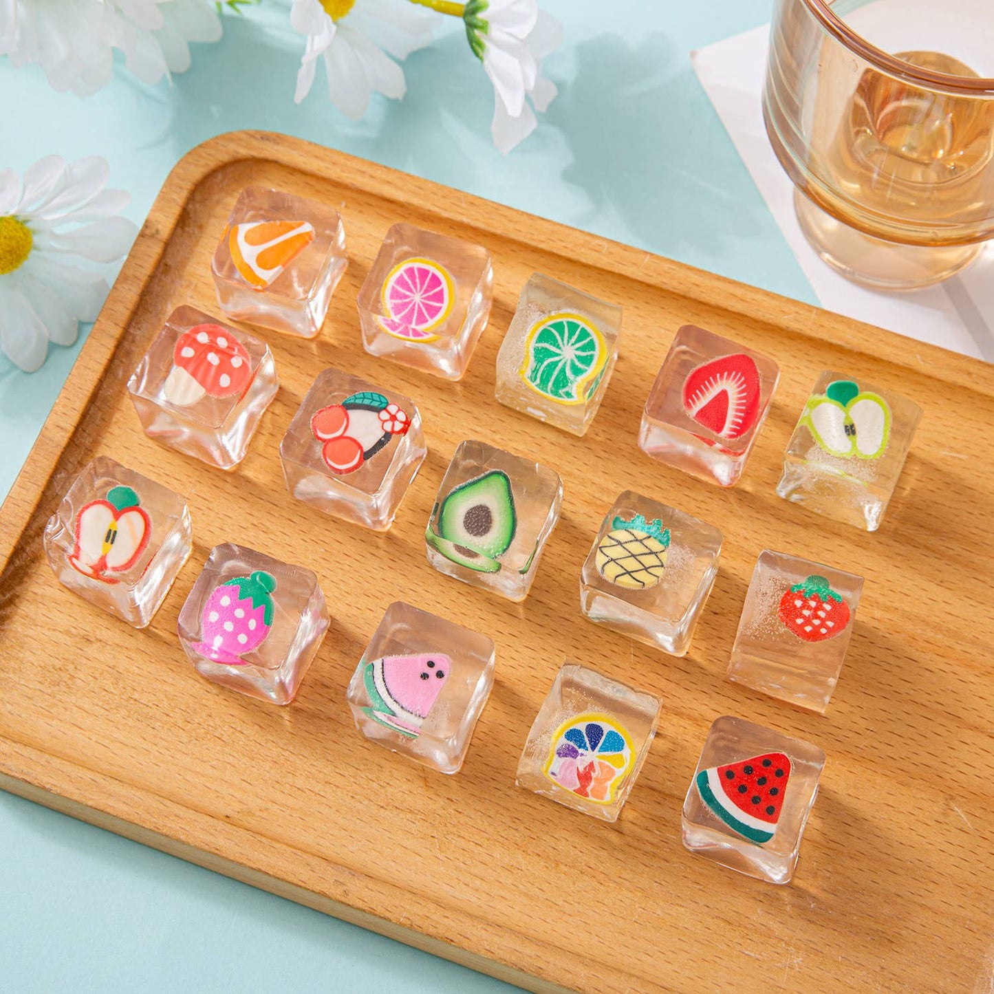 Mini Fruit Jelly Squishy Cubes squeeze toys