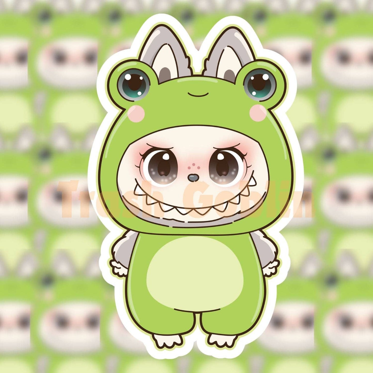 Frog Labubu Vinyl Sticker