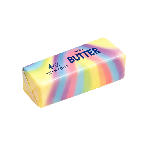 Realistic Rainbow Butter Stick Squishy Slow Rising Stress Relief Sensory Fidget Toy 1PC