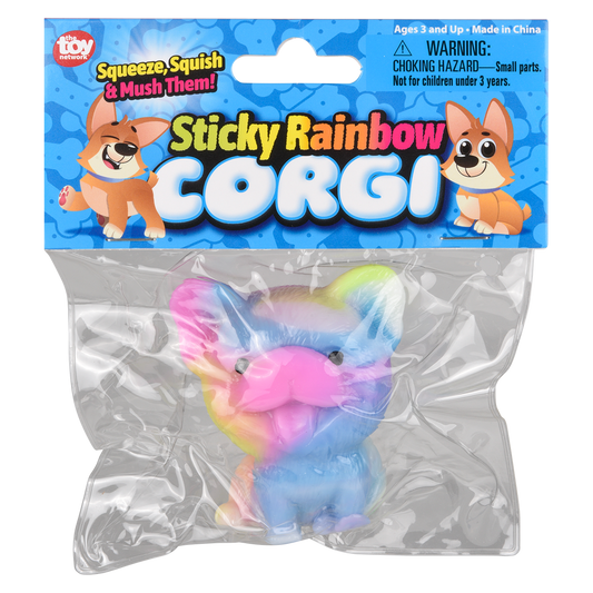 2.75" STICKY RAINBOW CORGI 1PC