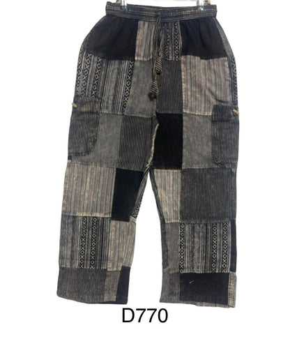 Rising International Inc -  Cotton Stonewash Patchwork Black & White Pant D770