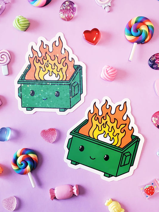 Vinyl Sticker | Dumpster Fire Green Edition: Glossy