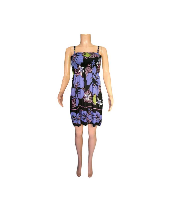 DK Hawaii - Floral Hibiscus Monstera Woman's Summer Dress