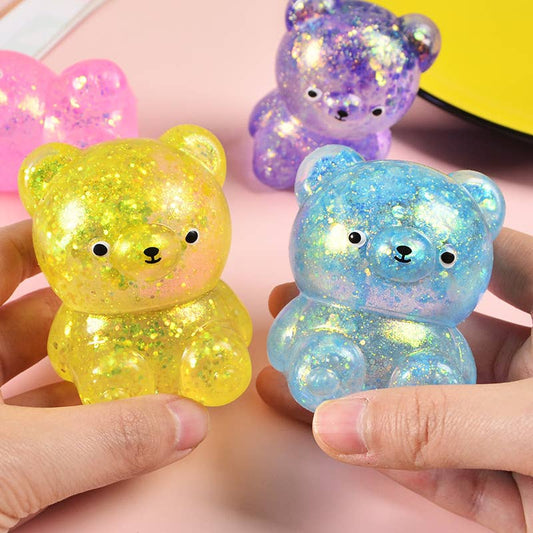 Cute Mini Glitter Bear Squishy Squeeze Toy