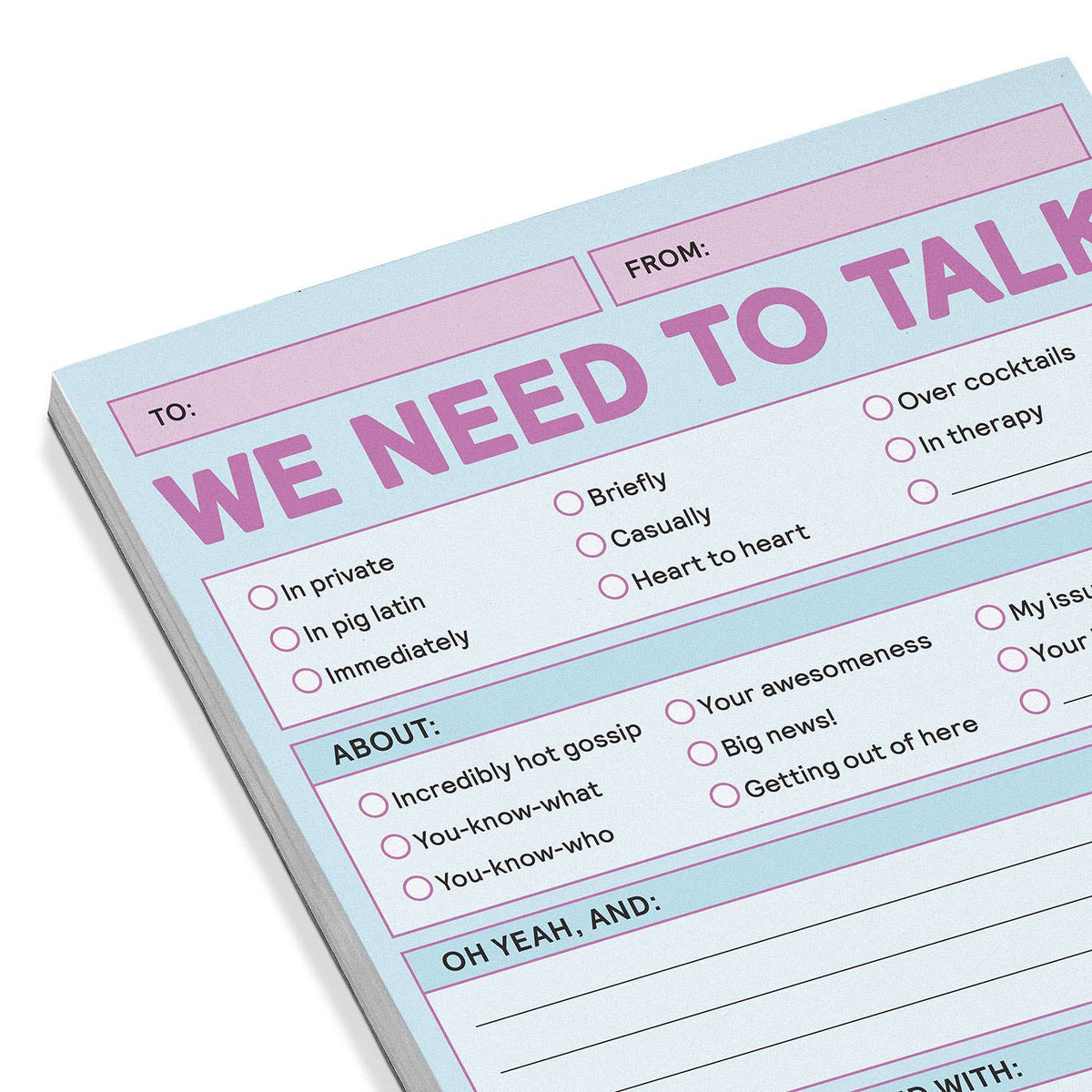 We Need to Talk Nifty Note Pad (Pastel Version) – Snark Gifts