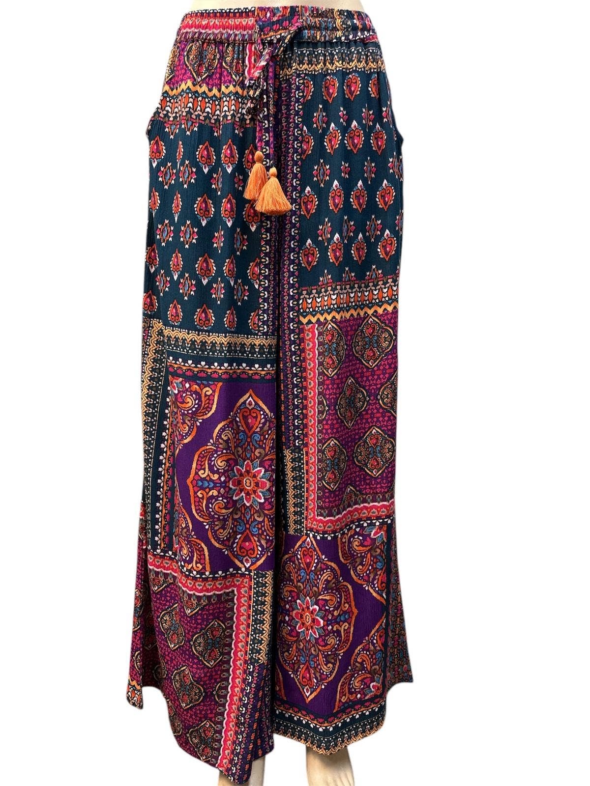 Rising International Inc - Cotton Viscose Lurex Multi Color Palazzo Pant MD45