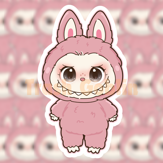 Pink Berry Labubu Vinyl Sticker