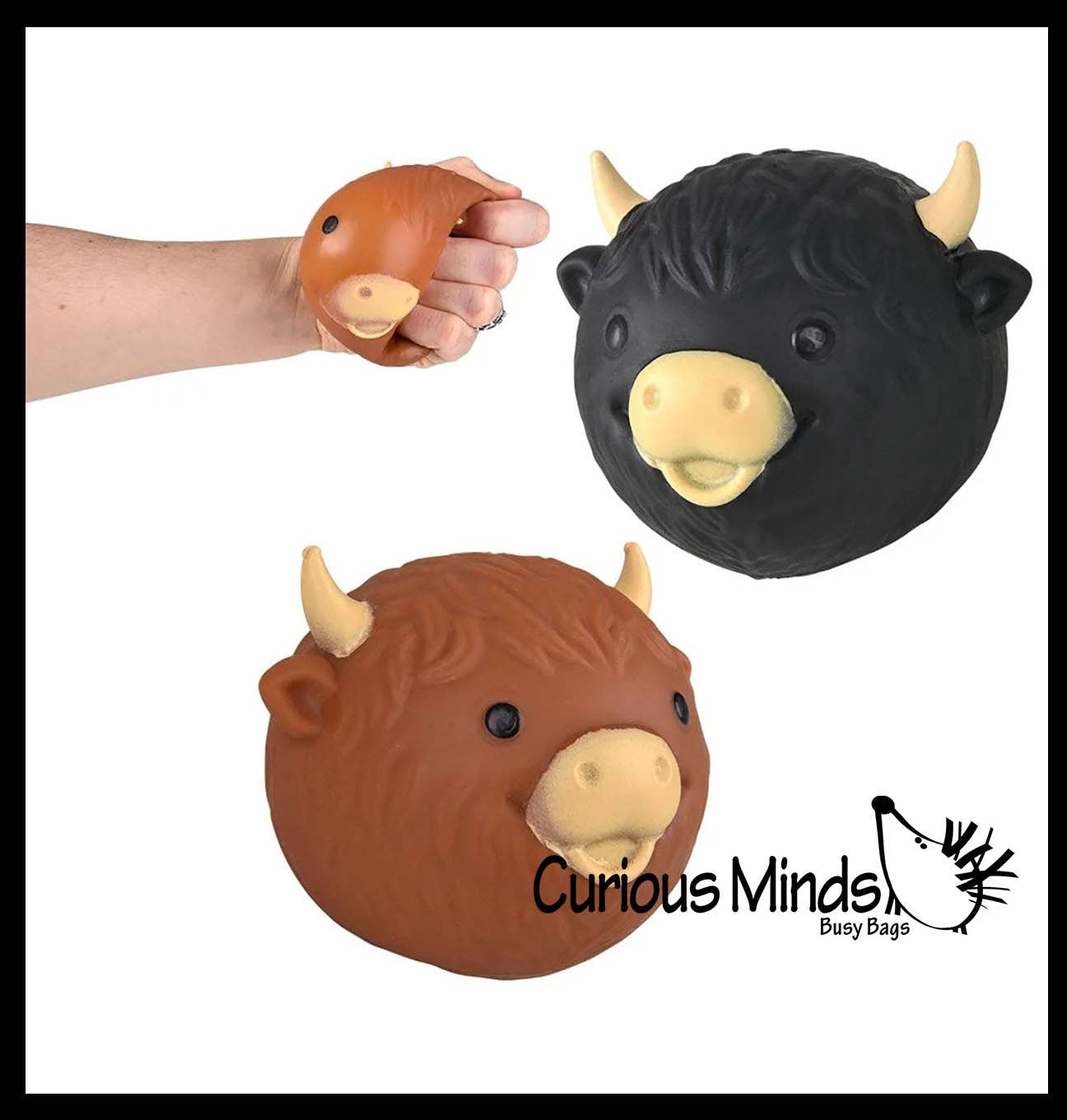 Soft Doh Highland Cow Head Animal Stress Balls -1PC