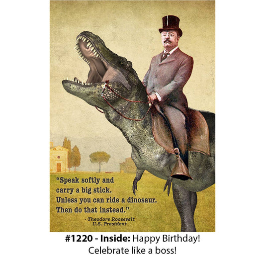 "Ride A Dinosaur" - Birthday Card