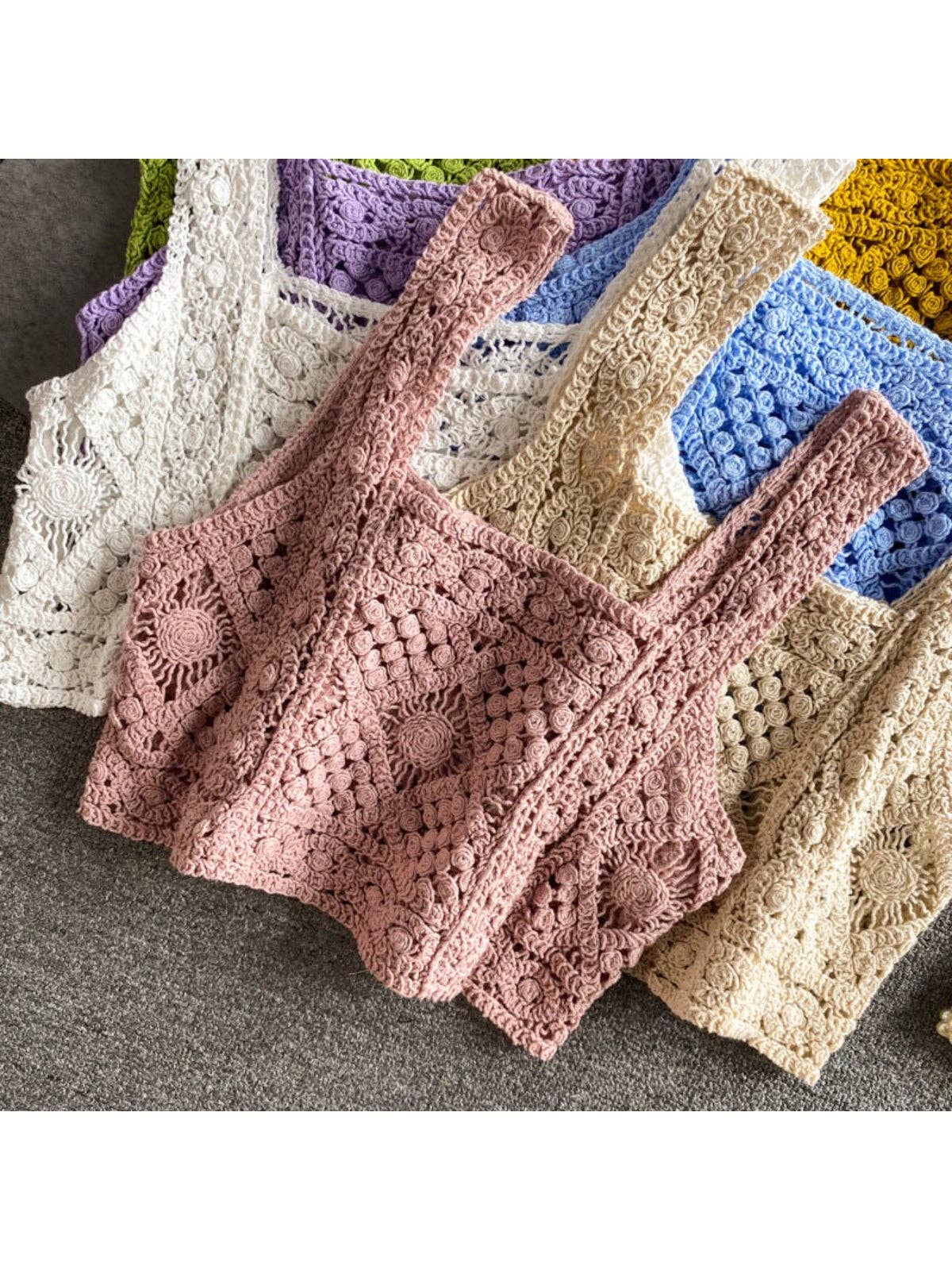 Funkyrel® Atzbranding Limited - Crosa - Vintage Crochet Camisole Tank Top
