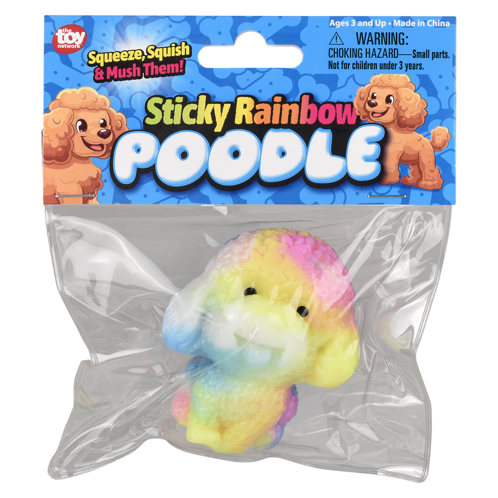 2.75" STICKY RAINBOW POODLE 1PC