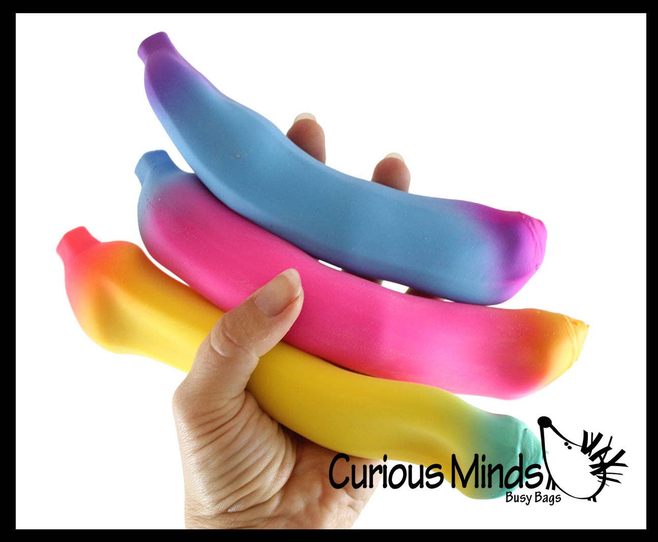 1 Random Rainbow Colored Squishy Sand Banana Toy