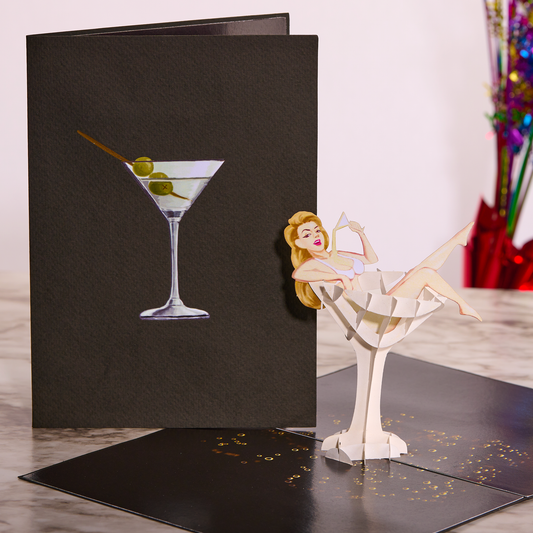 Martini Doll Sexy 3D Pop-Up Greeting Card