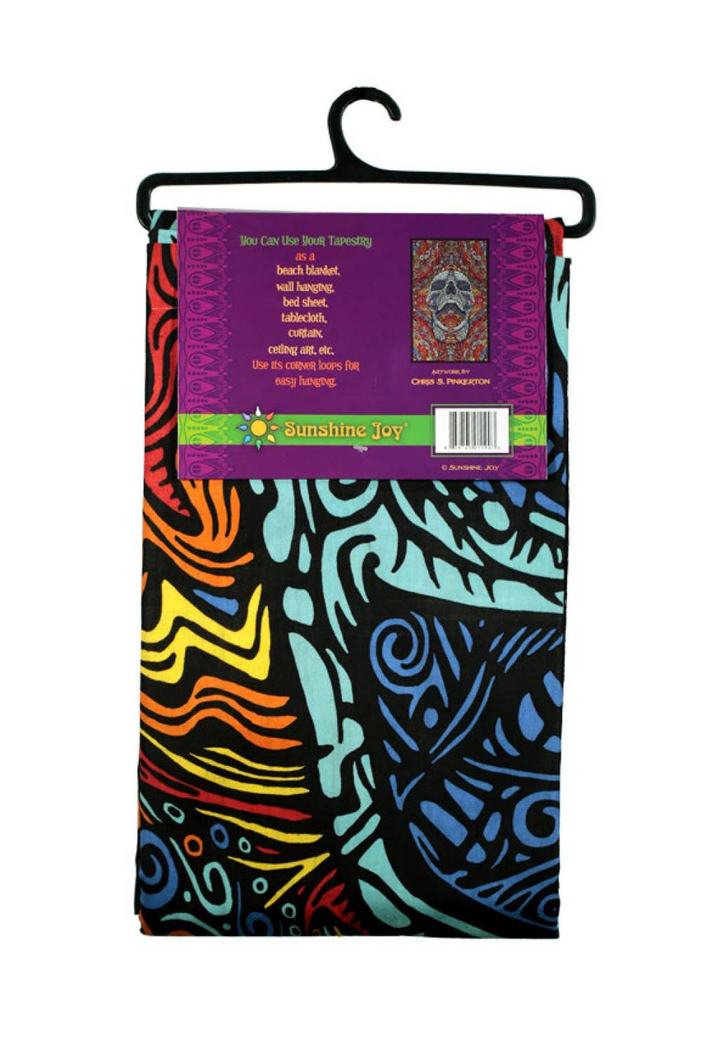 Sunshine Joy - 3D Tapestry Mindful Skull Hanger Packaged Tapestries Hippie