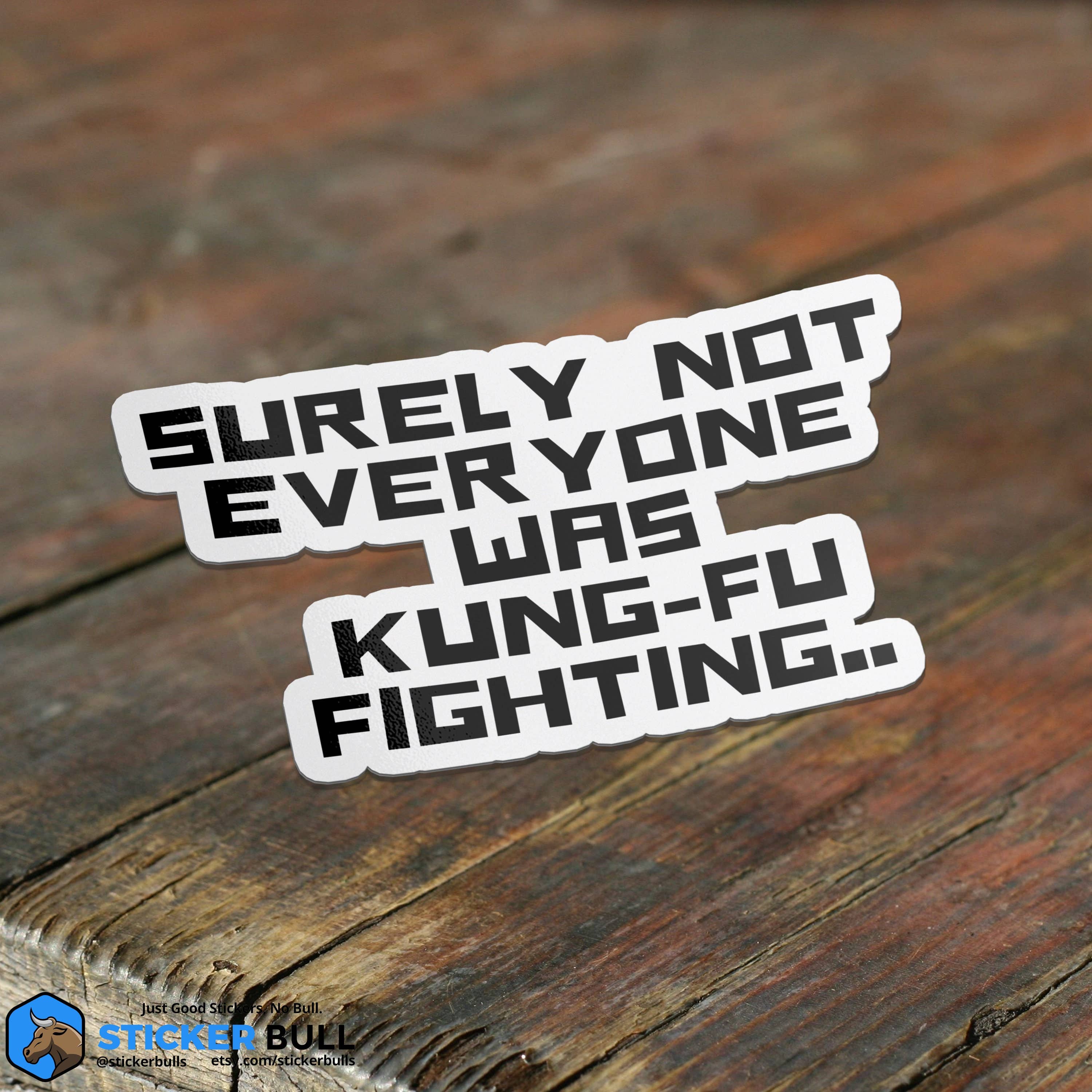 Surely Not Everyone Was Kung Fu Fighting Sticker – Snark Gifts