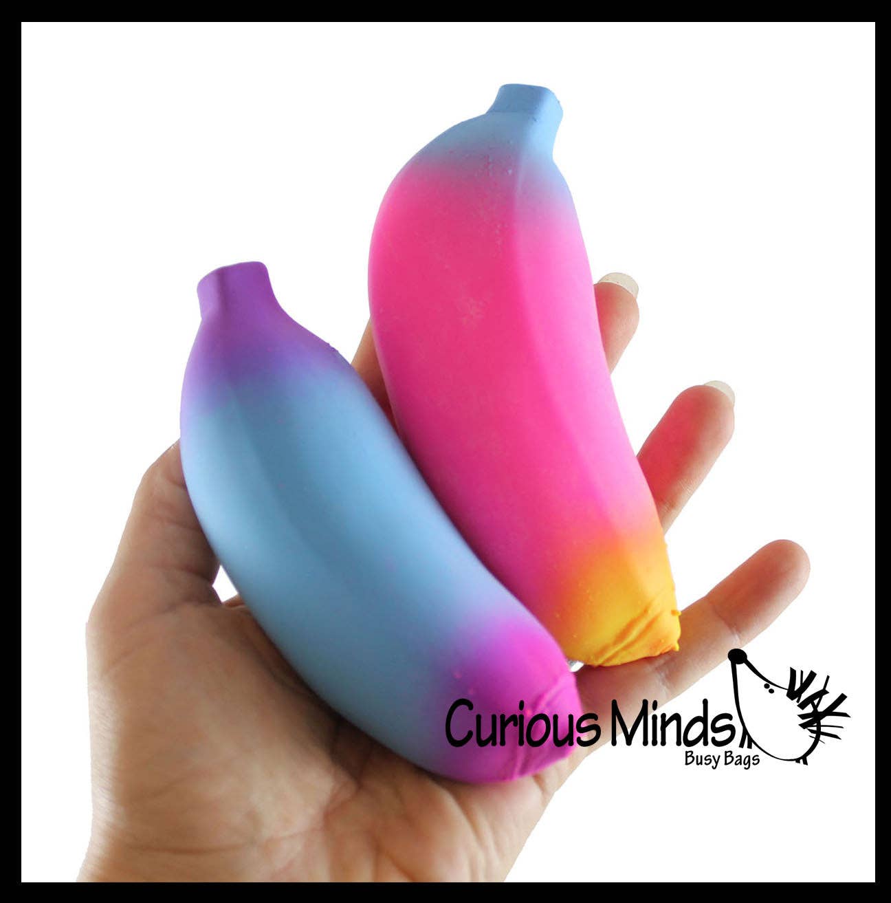 1 Random Rainbow Colored Squishy Sand Banana Toy