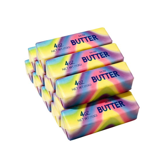 Realistic Rainbow Butter Stick Squishy Slow Rising Stress Relief Sensory Fidget Toy 1PC