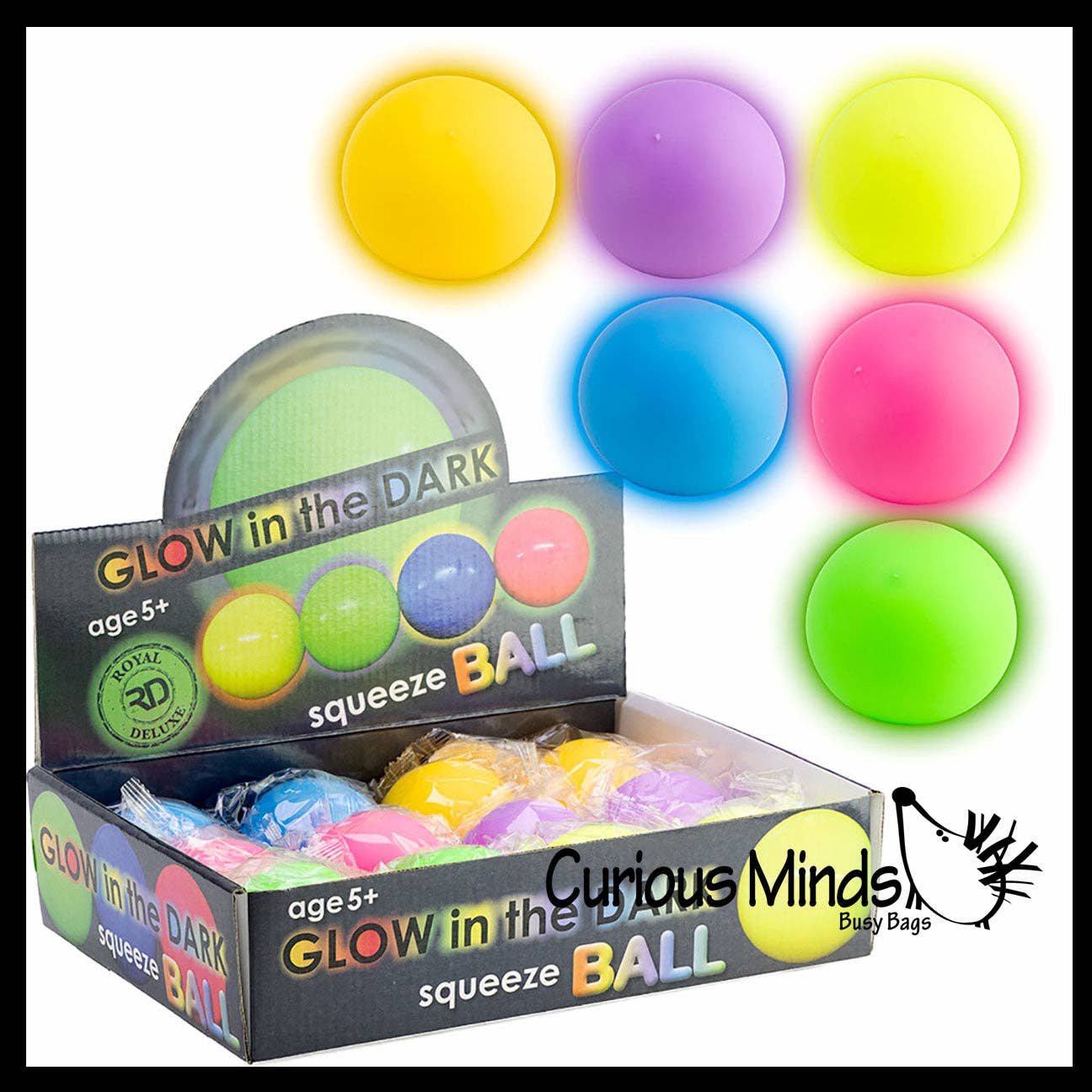 Curious Minds Toys - Glow in the Dark Doh Filled Stress Ball - Glob Balls - Squishy Gooey Shape-able Squish Sensory Squeeze Balls