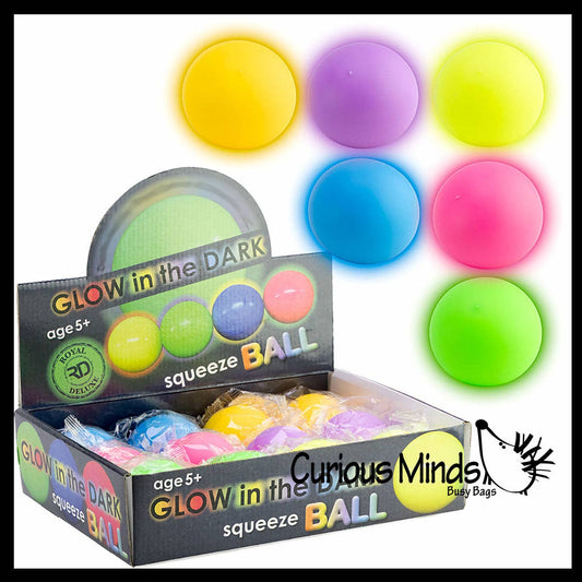 Glow in the Dark Doh Filled Stress Ball - Glob Balls - Squishy Gooey Shape-able Squish Sensory Squeeze Balls 1PC