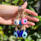 Umays Boho - Macrame Keychain with Glass Evil Eye, Boho Keychain