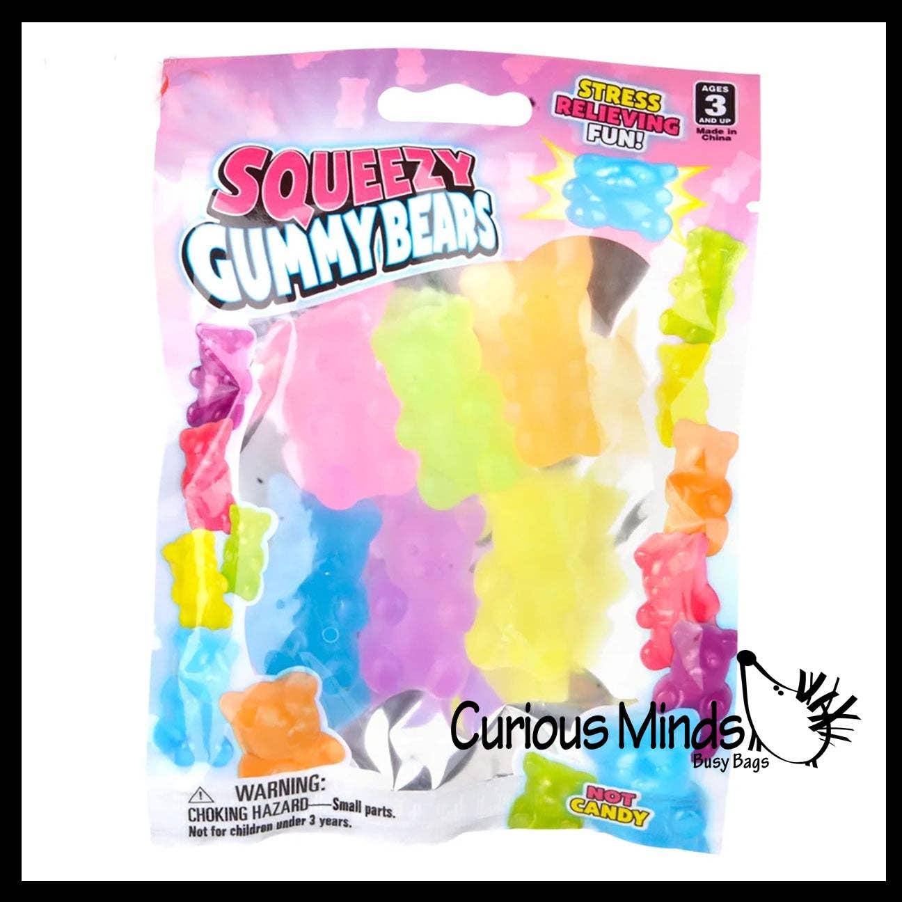 1 Bag of 6 Gummy Bear Squishy Mochi Fidget