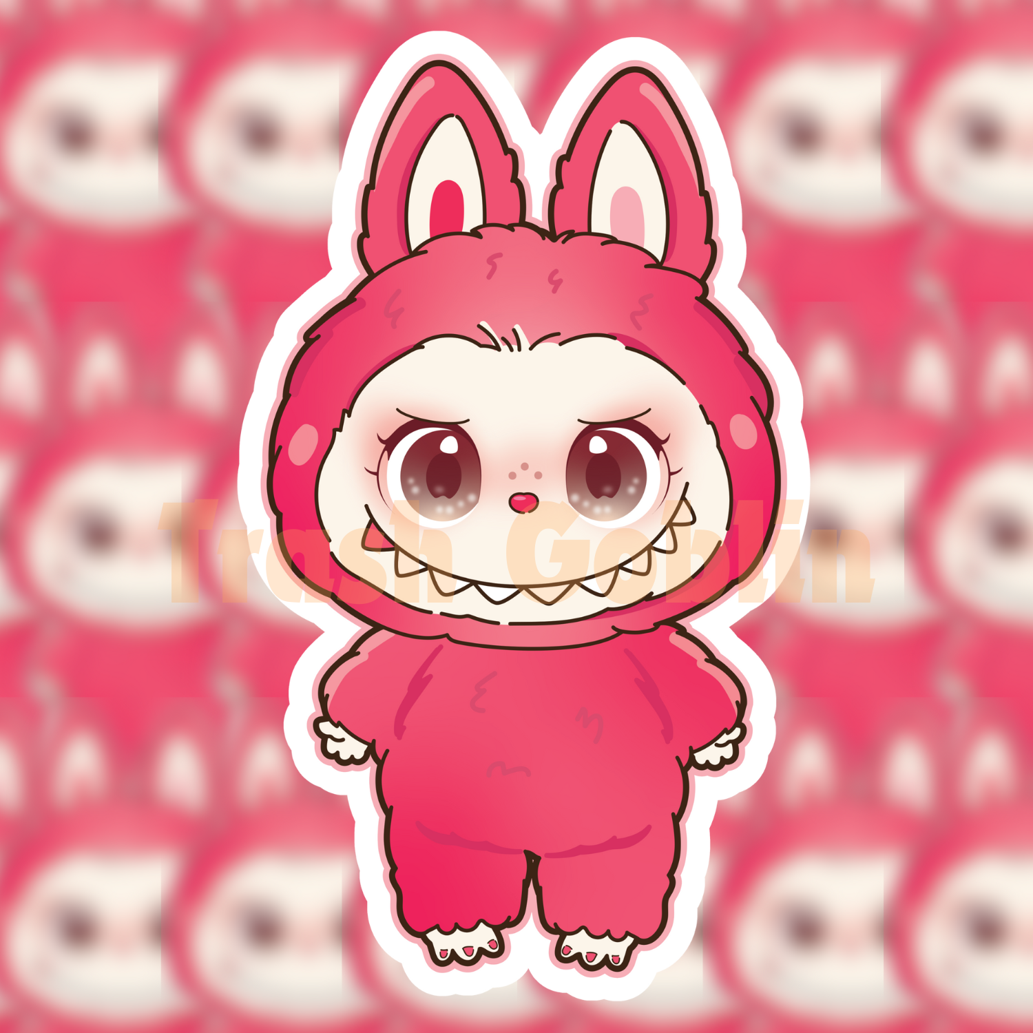 Pink Labubu Grad Hot Pink Labubu Vinyl Sticker – Snark Gifts