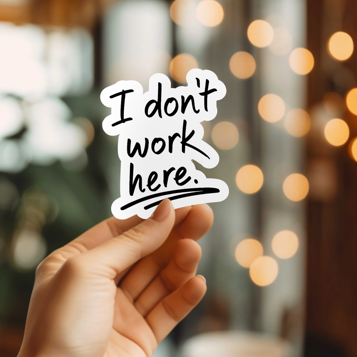 I Don't Work Here Vinyl Sticker