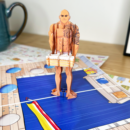 Cake Package Funny 3D Pop-Up Birthday Surprise Card