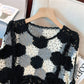 Funkyrel® Atzbranding Limited - Crosa - Floral Pattern Hollow Knit Sweater
