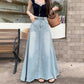 Ekartini - American Vintage Frayed Denim Skirt Women's A-Line Loose Fit