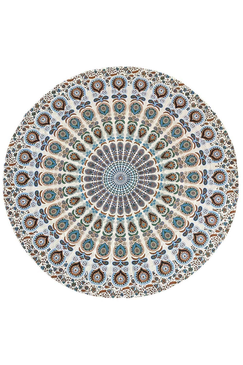 Sunshine Joy - Round Tablecloth Tapestry Blue/red Mandala