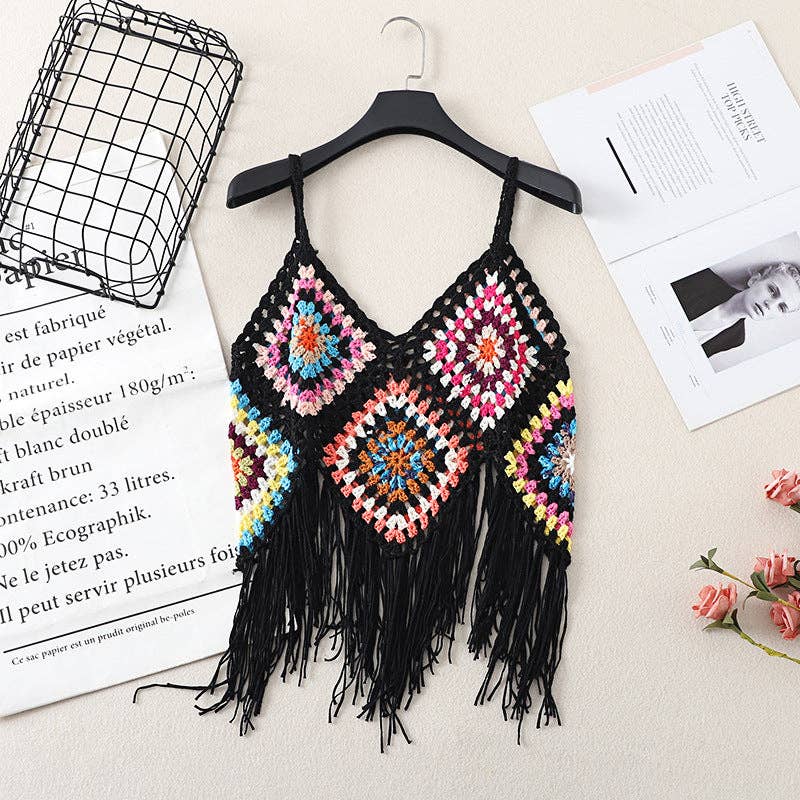 Funkyrel® Atzbranding Limited - Crosa - Bohemian Crochet Camisole Tank Top